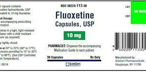 Fluoxetine 10 mg capsules - 100/btl