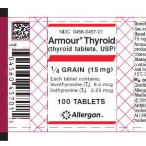 Armour Thyroid 1/4 Grain (15 mg) tablets - Btl/100