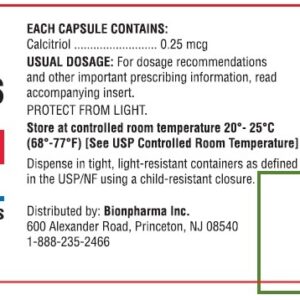 Calcitriol 0.25 mcg Capsules - 100/btl