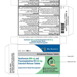 Guaifenesin-PSE HCL 600-60 MG ER Tablets 18/pk (LC)