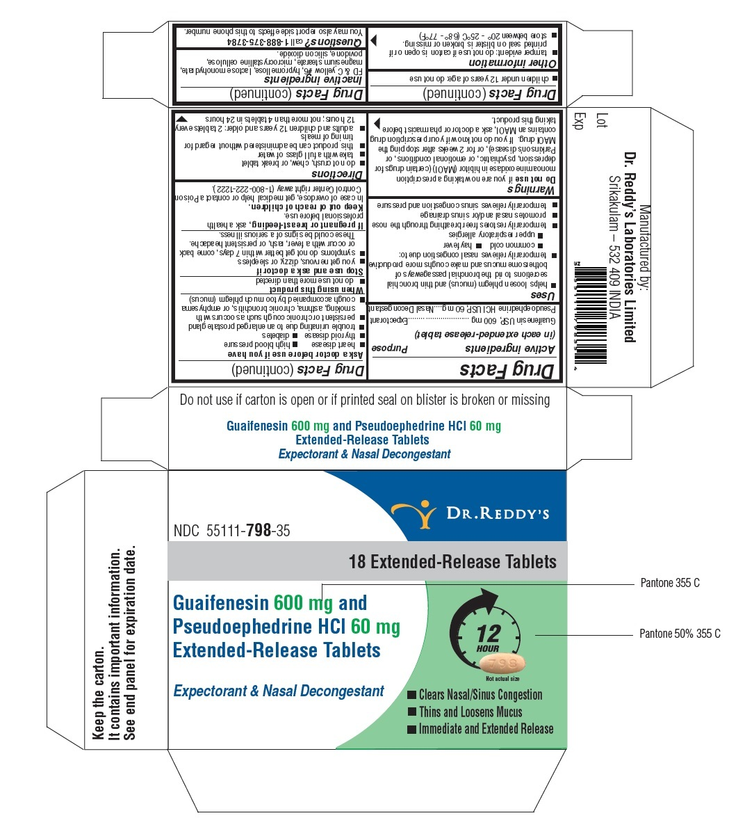 Guaifenesin-PSE HCL 600-60 MG ER Tablets 18/pk (LC)