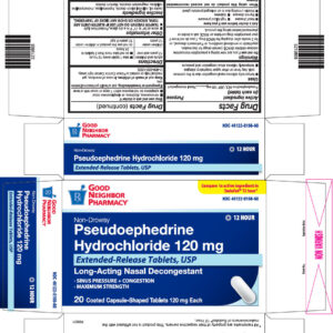 GNP Pseudoephedrine HCl ER 12hr 120mg Caplets - 20ct (LC)