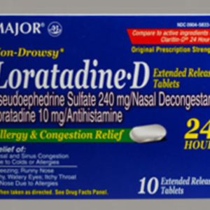 Loratadine D 240 mg-10 mg ER Tabs- 10/Bx (LC)
