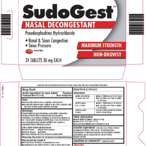 Sudogest 30 mg tablets - 24ct (LC)