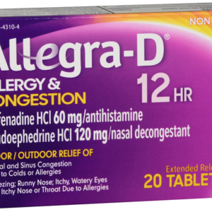 Allegra-D (120 mg PSE) 12 HR tablets - 20/box (LC)