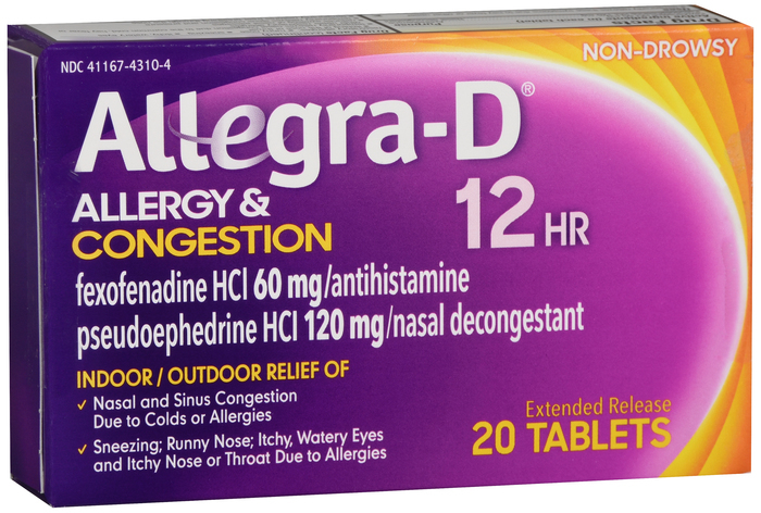 Allegra-D (120 mg PSE) 12 HR tablets - 20/box (LC)