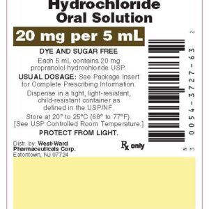 Propranolol 20 mg/5 ml Sol. - 500 ml btl.