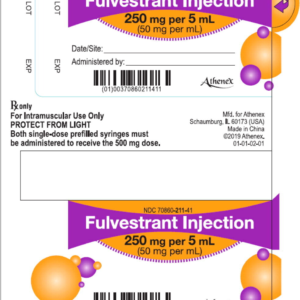 Fulvestrant 250 mg/5 ml Prefilled syringe - 2/pack (Refrigerate)