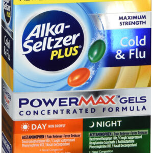 Alka-Seltzer Cold/Flu Powermax gels Day/Night - 24ct