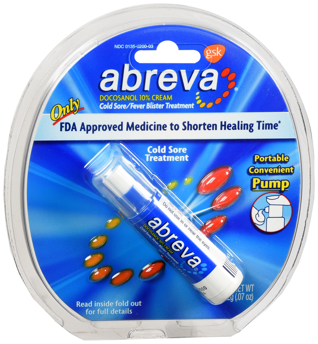 Abreva Cream Cold Sore Treatment - 2 gm/ pump tube