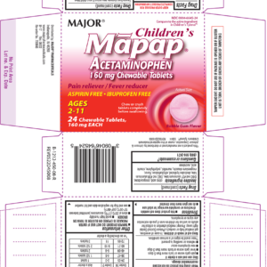 Children's Acetaminophen 160 mg Chewable tablets (Bubble Gum Flavor) - 24/ct