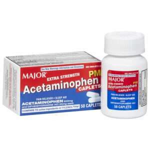 Acetaminophen PM & Diphenhydramine 500mg/25mg  caplets - 50/btl