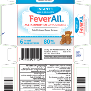 FeverAll Acetaminophen 80mg Suppositories - 6ct
