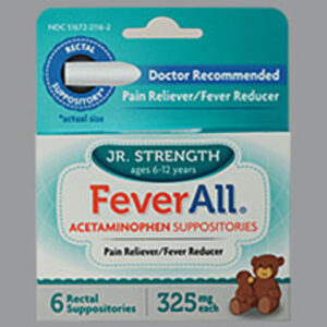 Feverall Acetaminophen 325mg Suppositories - 6ct