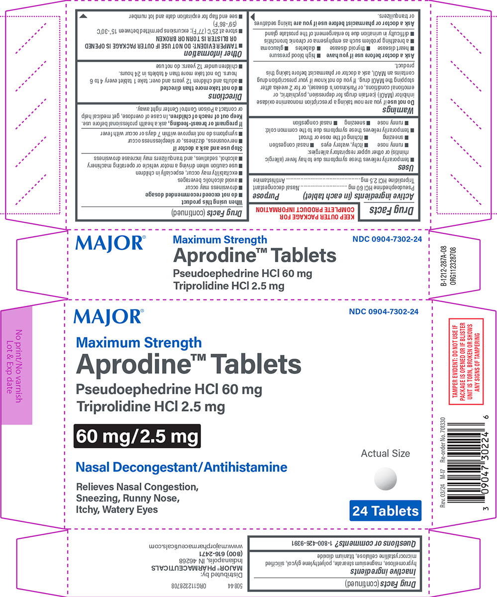 Aprodine 60-2.5 mg tabs - 100/ct (LC)
