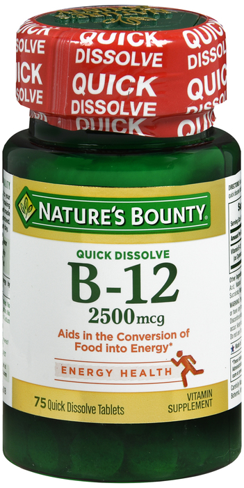 B-12 2500 mcg Quick Dissolve tablets - 75/ct