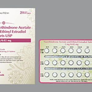 Norethindrone & Ethinyl Estradiol 1 mg/ 0.02 mg tablets - 3 x 21 Blister Cards