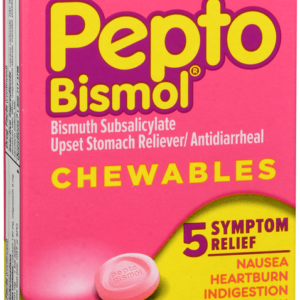 Pepto Bismol 5 Symptom - Upset Stomach/Antidiarrheal - 30 Chew Tabs