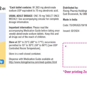 Alendronate Sodium 70 mg Tablets - 4/box