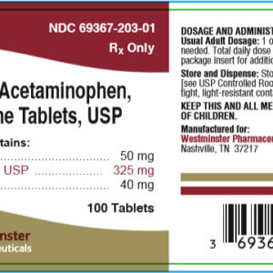 Butalbital, APAP, and Caffeine Tablets 50 mg/325 mg/40 mg - 100/btl