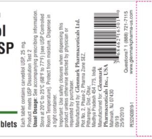 Carvedilol 25 mg Tablets - 100/ Btl