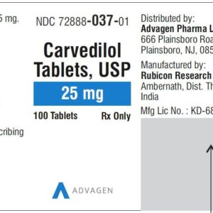 Carvedilol 25 mg tablets - 100/btl
