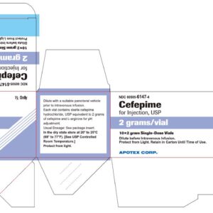 Cefepime 2 GM Single Dose Vial -10/bx