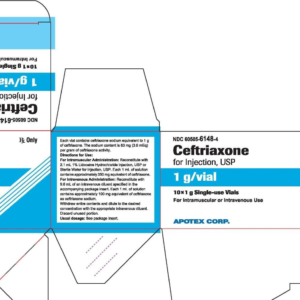 Ceftriaxone 1 gram vial - 10/pack
