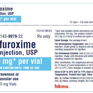 Cefuroxime 750 mg vial - 25/pack***