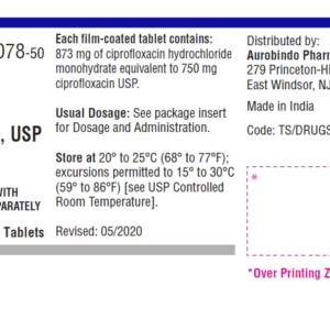 Ciprofloxacin 750 mg tablets - 50/btl