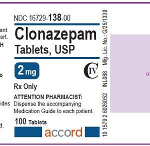 Clonazepam 2 mg tablets - 100/btl (C-IV) (CSA 2737)