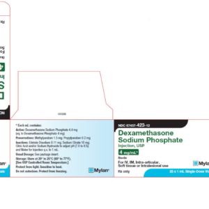 Dexamethasone 4 mg/1 ml SDV - 25/pack