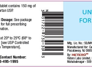 Irbesartan 150mg tablets - 30ct