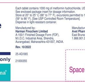 Metformin 1000 mg tablets - 100/ btl