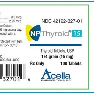 NP Thyroid 15 mg Tablets - 100/btl