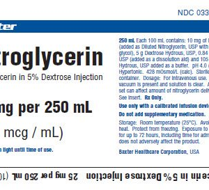 Nitroglycerin 25 mg/D5W 250 ml - 12/case