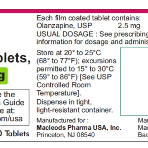 Olanzapine 2.5 mg tablets - 30/btl