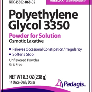 Polyethelene Glycol 3350 Powder for Sol - Osmotic Laxative 8.3 Oz