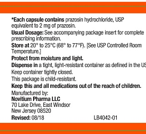 Prazosin 2 mg Capsules - 100/btl