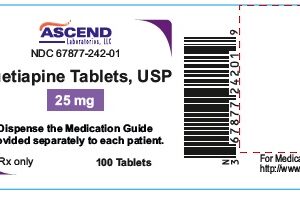 Quetiapine 25mg tablets - 100ct