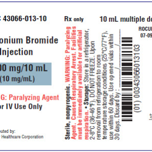 Rocuronium Bromide 100 mg/10 mL - 10 MDV (refrigerate)