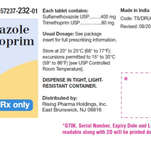 Sulfamethoxazole/Trimethoprim 400mg/80mg tablets - 100ct