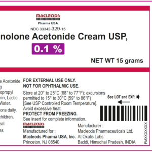 Triamcinolone acetonide 0.1% cream 15 g
