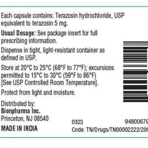 Terazosin 5 mg capsules - 100/btl