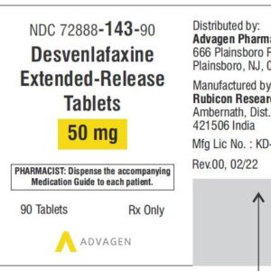 Desvenlafaxine 50 mg ER tablets - 90/ btl