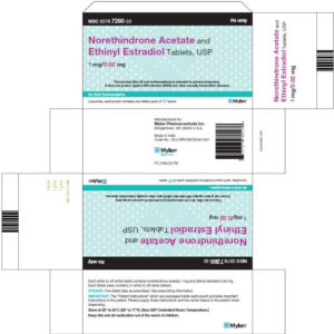 Norethindrone Acetate and Ethinyl Estradiol 1 mg/ 0.02mg tablets - 3 x 21 Blister Cards
