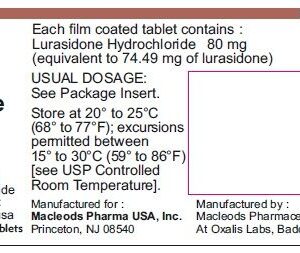 Lurasidone HCl 80mg tablets - 30/btl