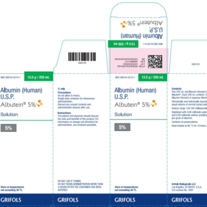Albutein (Human Albumin) 5% 250 mL SDV