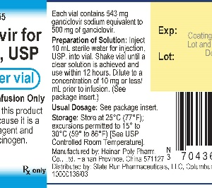 Ganciclovir 500 mg vial Pk/25