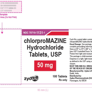 Chlorpromazine 50 mg tablets - 100/btl